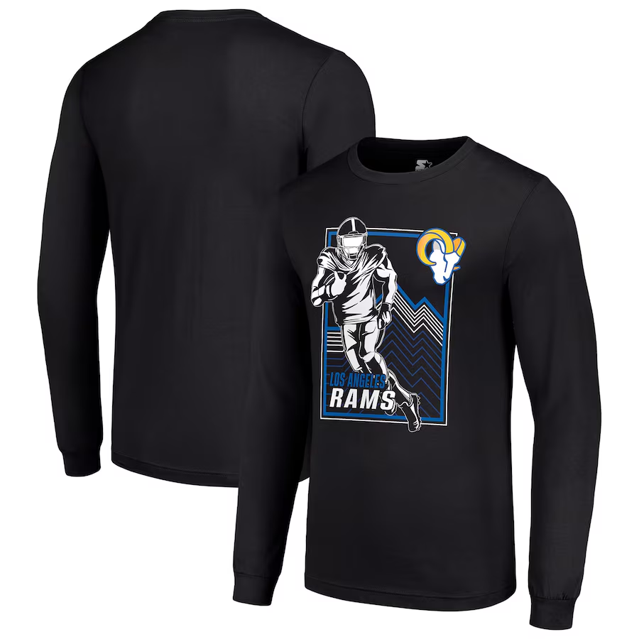 Men Los Angeles Rams black 2024 NFL Long sleeve T Shirts->nfl t-shirts->Sports Accessory